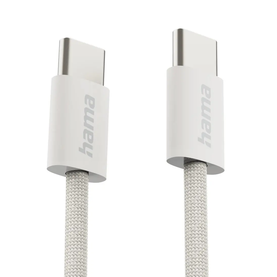 HAMA Кабел за зареждане "Fabric", USB-C - USB-C, 1 m, Nylon, сив - image 1