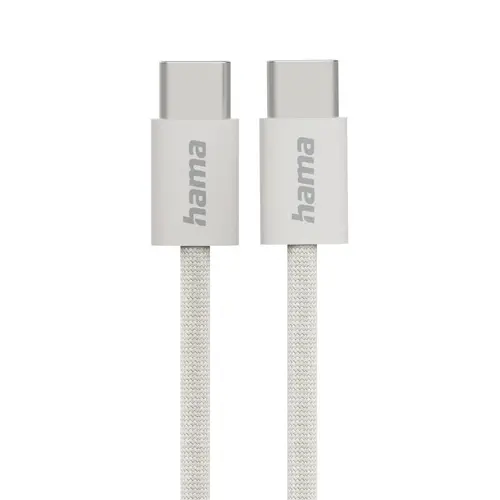 HAMA Cablu de încărcare "Fabric", USB-C - USB-C, 1 m, nailon, gri - 1