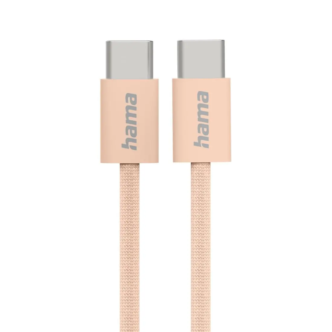 HAMA Cablu de încărcare "Fabric", USB-C - USB-C, 1 m, nailon, portocaliu
