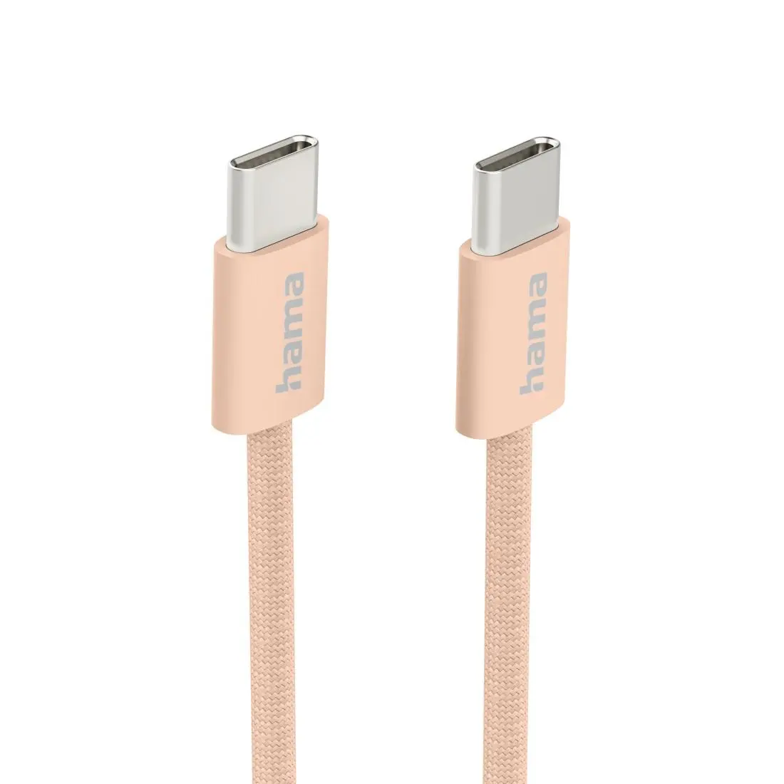 HAMA Кабел за зареждане "Fabric", USB-C - USB-C, 1 m, Nylon, оранжев - image 1
