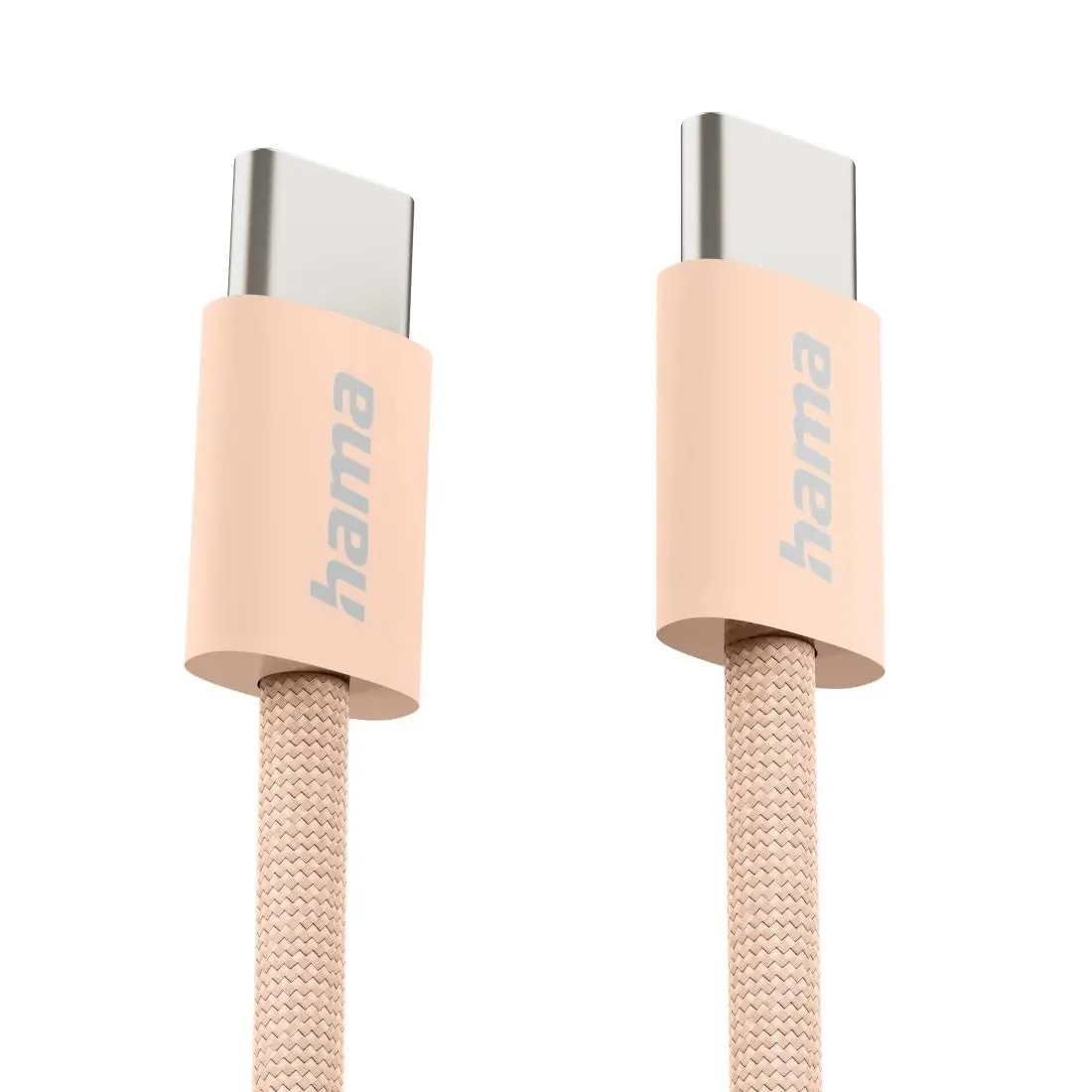 HAMA Кабел за зареждане "Fabric", USB-C - USB-C, 1 m, Nylon, оранжев - image 2