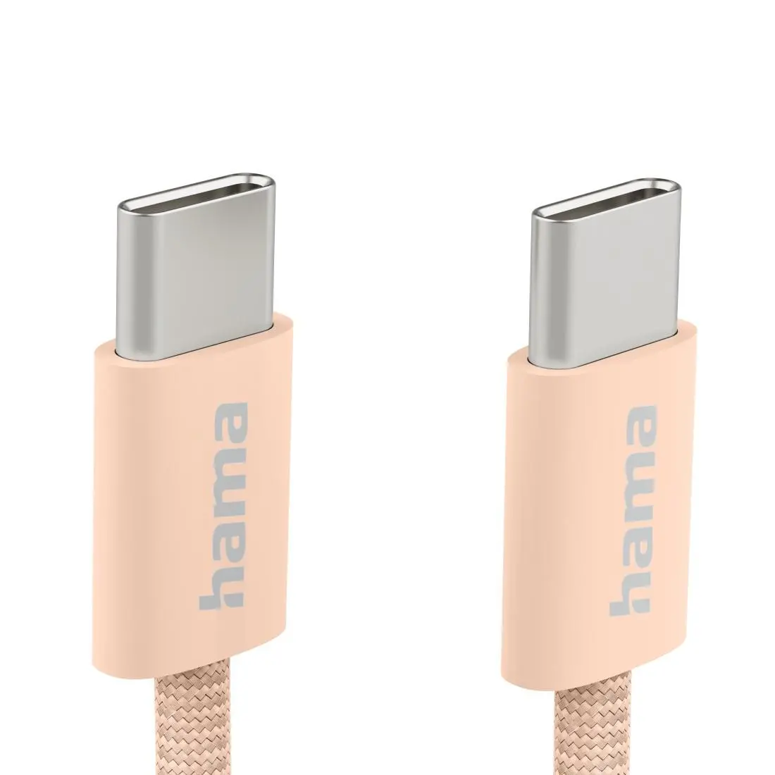 HAMA Кабел за зареждане "Fabric", USB-C - USB-C, 1 m, Nylon, оранжев - image 3