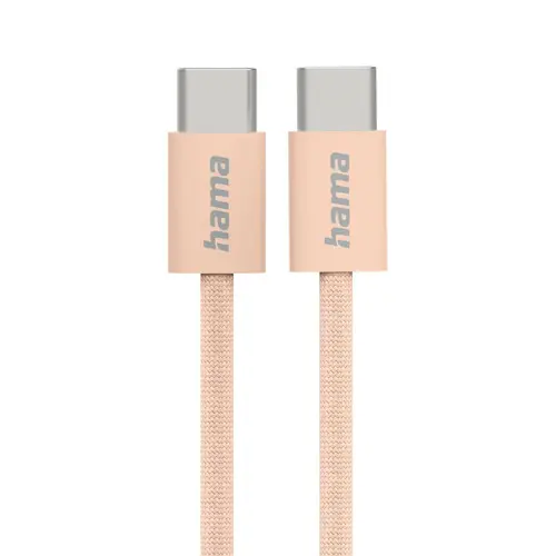 HAMA Cablu de încărcare "Fabric", USB-C - USB-C, 1 m, nailon, portocaliu - 1