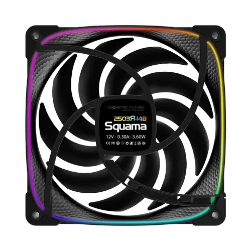 Geometric Future Комплект вентилатори Fan Pack 3-in-1 140 mm, Reversed - Squama 2503RB-14 Black - image 6