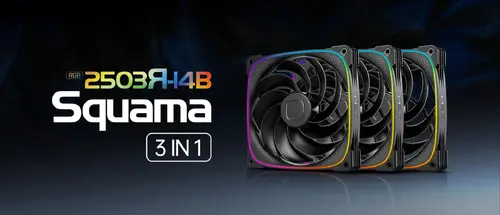 Geometric Future Комплект вентилатори Fan Pack 3-in-1 140 mm, Reversed - Squama 2503RB-14 Black - image 8