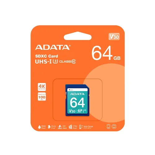Памет, ADATA 64GB SDXC UHS-I U3 V30S