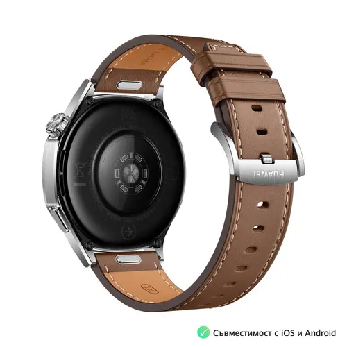 Часовник, Huawei Watch GT5 Vili-B19L, 1.43", Amoled 466x466 PPI 326, BT5.2 BLE/BR/EDR, 5ATM, 524mAh, Screenshot sharing, support message input, message notifications, Battery life up to 14 days, Compatible with iOS and Android devices, Brown Leather - image 5