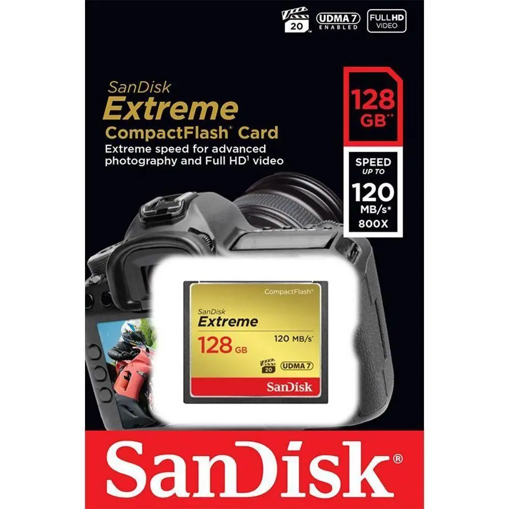 Карта памет SANDISK Extreme® CompactFlash® Memory Card 128Gb - image 1