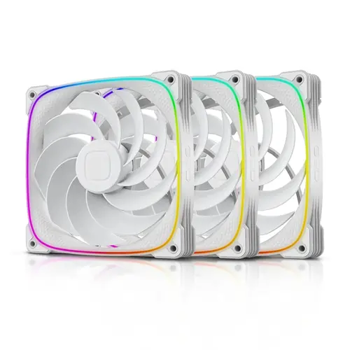 Geometric Future Set ventilatoare Fan Pack 3-in-1 140 mm, Reversed - Squama 2503RW-14 White - 1