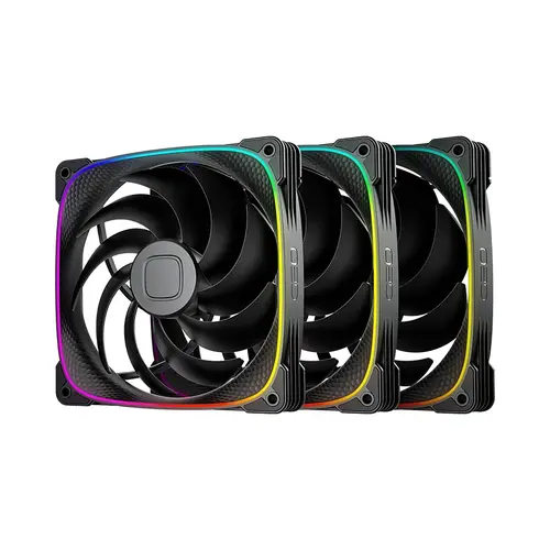 Geometric Future Set ventilatoare Pachet 3-în-1 140 mm - Squama 2503B-14 Negru - 1