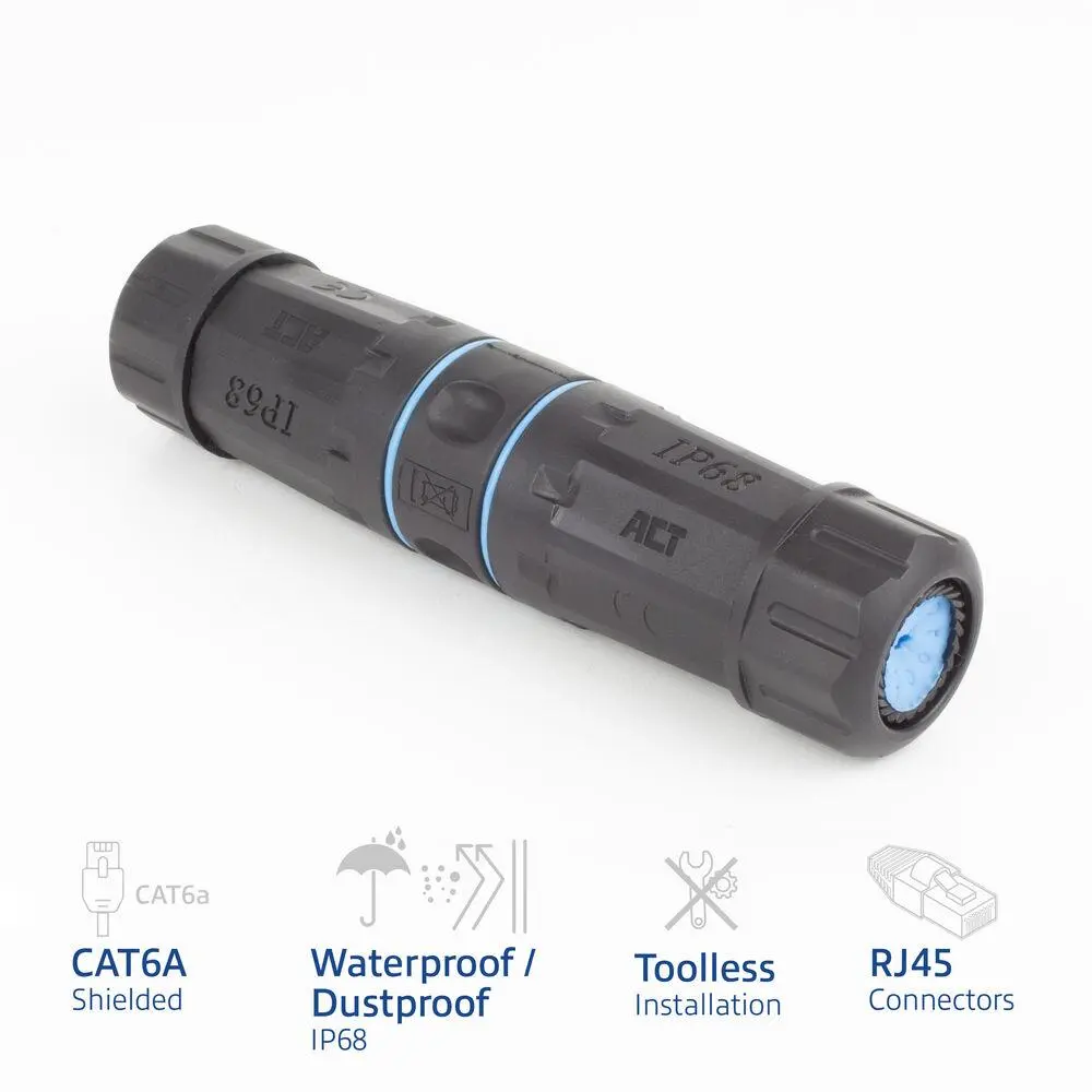Conector de rețea ACT CAT6A, Exterior IP68, CAT-6, 1 Gbit/s - image 1