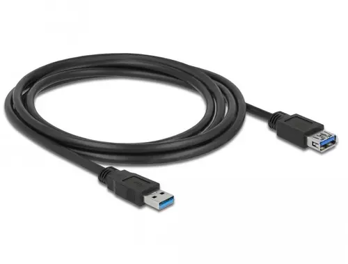 Delock Καλώδιο προέκτασης θωρακισμένο USB 3.0 Type-A αρσενικό > USB 3.0 Type-A θηλυκό 2.0 m μαύρο - 1