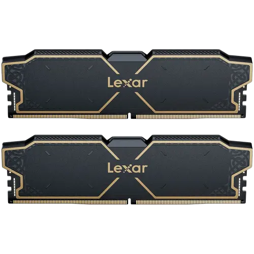 Lexar 32GB Kit (2x16GB) THOR DDR5 6000 CL38 1.3V Memory with heatsink, Dual pack, Black Color