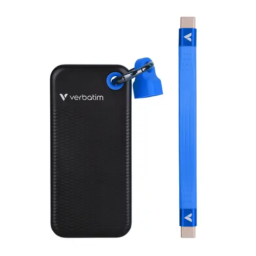 Твърд диск, Verbatim Pocket SSD USB 3.2 Gen 2 1TB Black/Blue - image 1