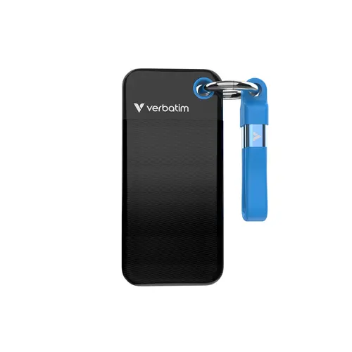 Твърд диск, Verbatim Pocket SSD USB 3.2 Gen 2 1TB Black/Blue