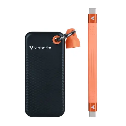 Твърд диск, Verbatim Pocket SSD USB 3.2 Gen 2 1TB Black/Orange - image 1