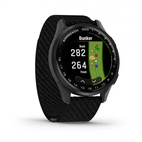 Garmin Approach® S50 - Approach® S50 - Slate Aluminium безел с Black ComfortFit Nylon каишка 010-03010-00 - image 2
