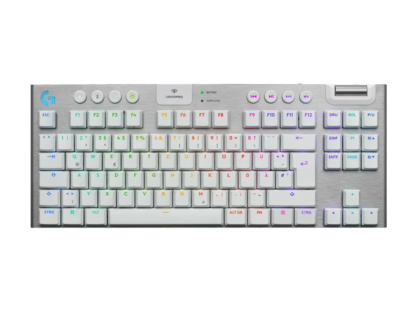 Клавиатура, Logitech G915 X LIGHTSPEED TKL Low-Profile Wireless Gaming Keyboard - WHITE - US INT`L - EMEA28i-935