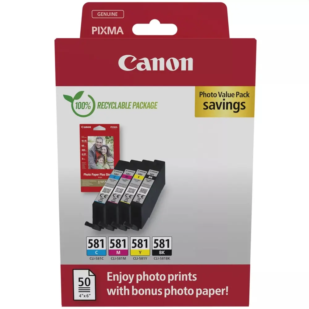 Консуматив, Canon CLI-581 C/M/Y/BK Photo Value Pack