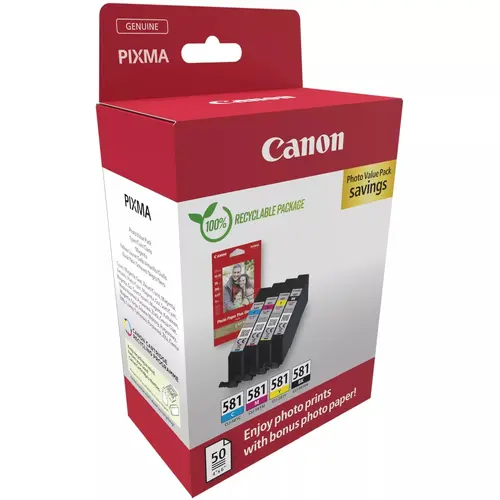 Consumabil, Canon CLI-581 C/M/Y/BK Photo Value Pack - 2
