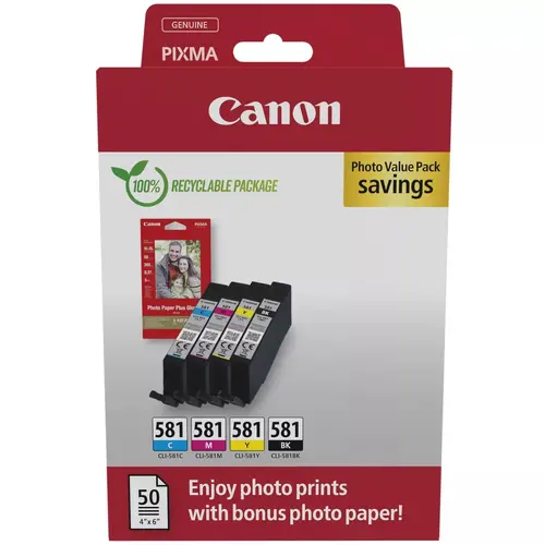 Consumabil, Canon CLI-581 C/M/Y/BK Photo Value Pack Consumabil, Canon CLI-581 C/M/Y/BK Photo Value Pack