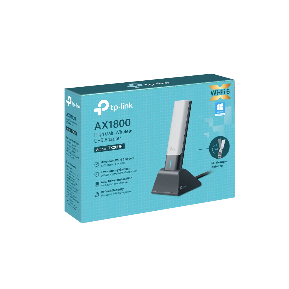 Безжичен адаптер TP-LINK Archer TX20UH, AX1800, двулентов,USB 3.0, Wi-fi 6 - image 5