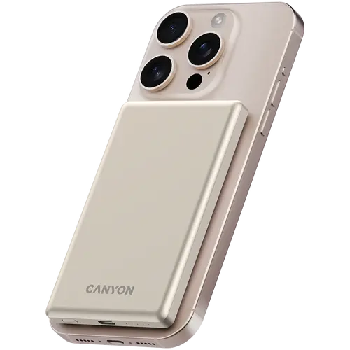 CANYON power bank OnPower 505 slim Magnetic 5000 mAh PD20W Beige - image 5