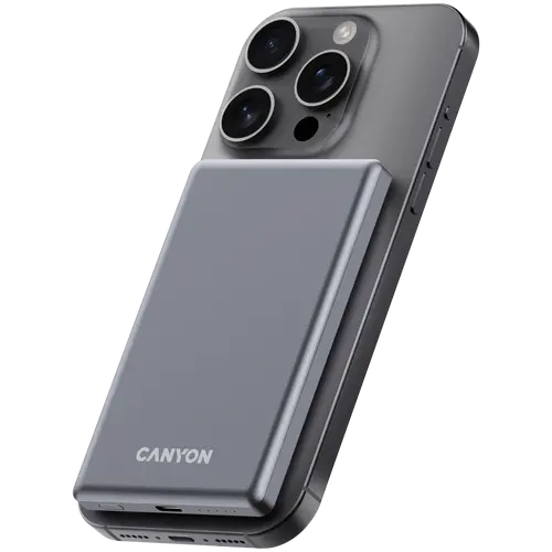 CANYON power bank OnPower 505 slim Magnetic 5000 mAh PD20W Dark Grey - image 5