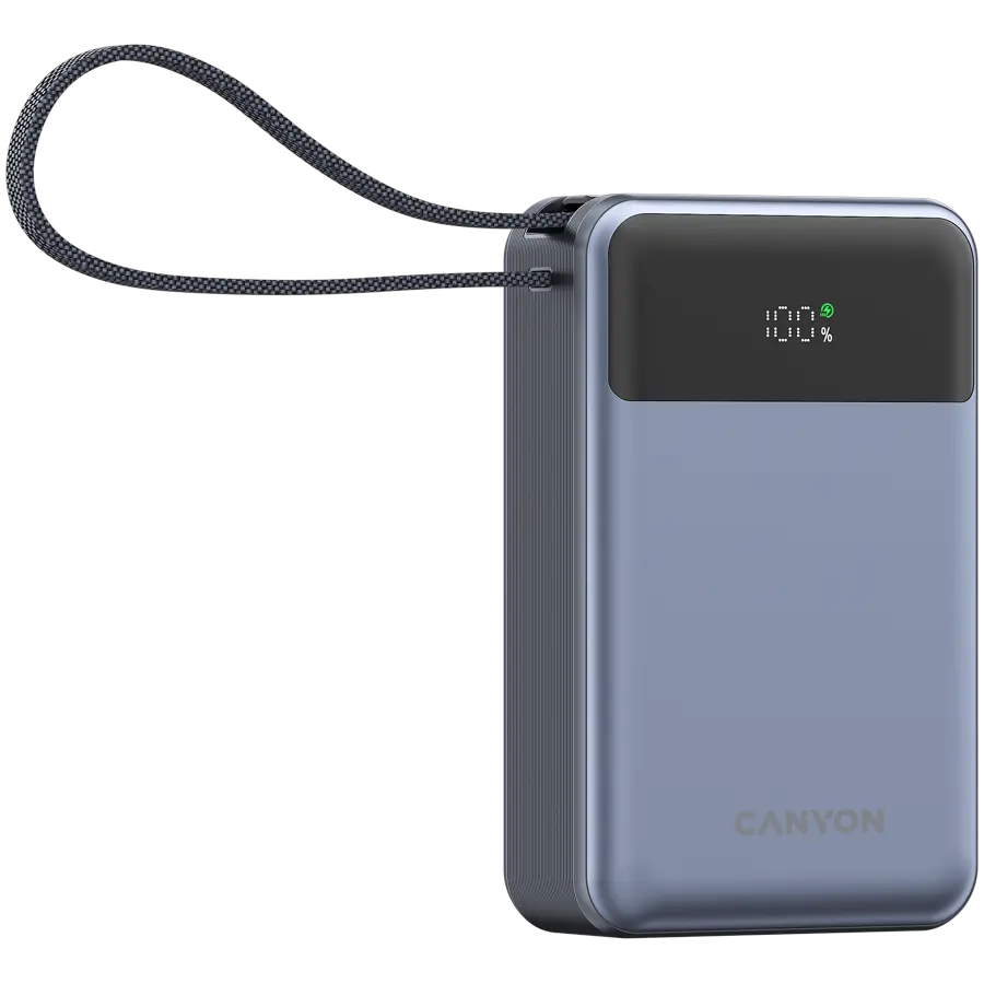 CANYON power bank OnPower 600 built-in cable 20000 mAh PD65W Dark Grey - image 1