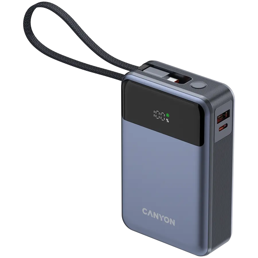 CANYON power bank OnPower 600 built-in cable 20000 mAh PD65W Dark Grey - image 2