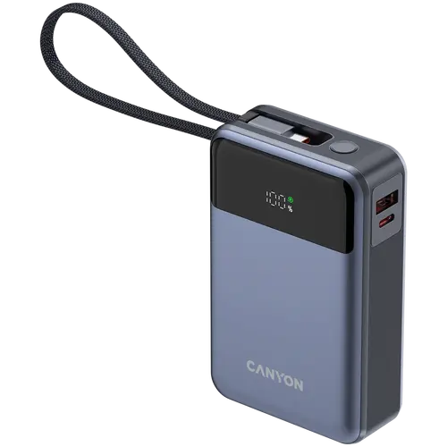 CANYON power bank OnPower 600 built-in cable 20000 mAh PD65W Dark Grey - image 2