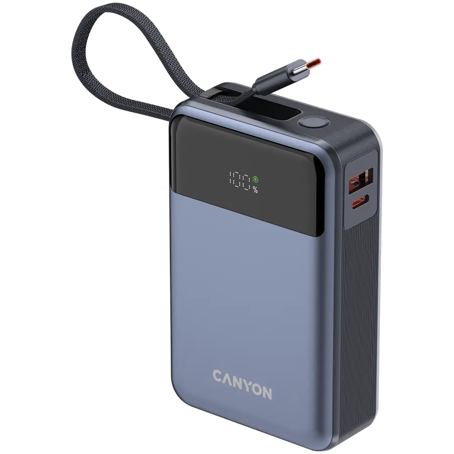CANYON power bank OnPower 600 built-in cable 20000 mAh PD65W Dark Grey - image 5