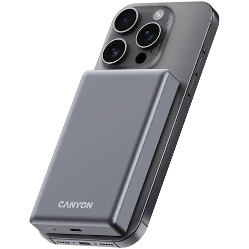 CANYON power bank OnPower 510 slim Magnetic 10000 mAh PD20W Dark Grey - image 5