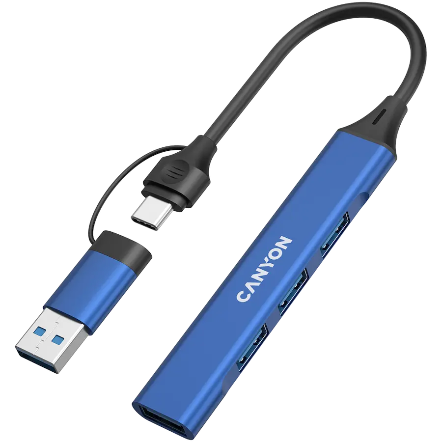 CANYON hub DS-02 4in1 USB-A/C Blue - image 1