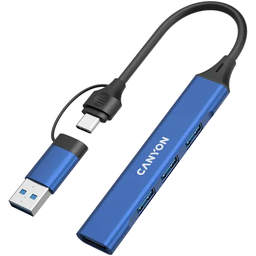CANYON hub DS-02 4in1 USB-A/C Blue - image 1