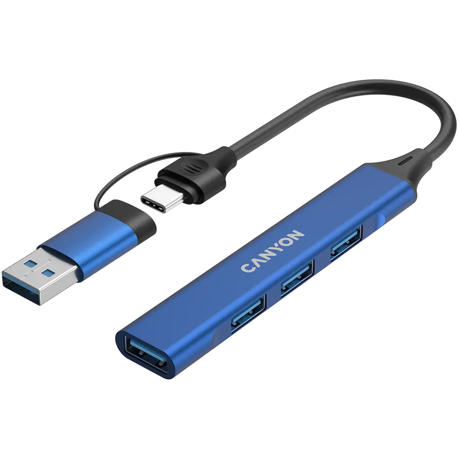 CANYON hub DS-02 4in1 USB-A/C Blue - image 2