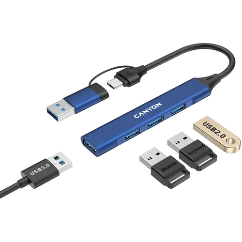 CANYON hub DS-02 4in1 USB-A/C Blue - image 3