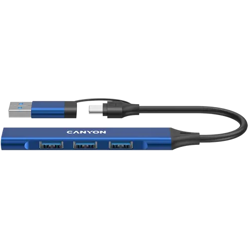 CANYON hub DS-02 4in1 USB-A/C Albastru - 1