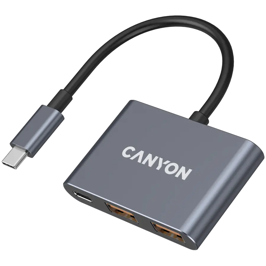CANYON hub DS-3 3in1 USB-C Σκούρο γκρι