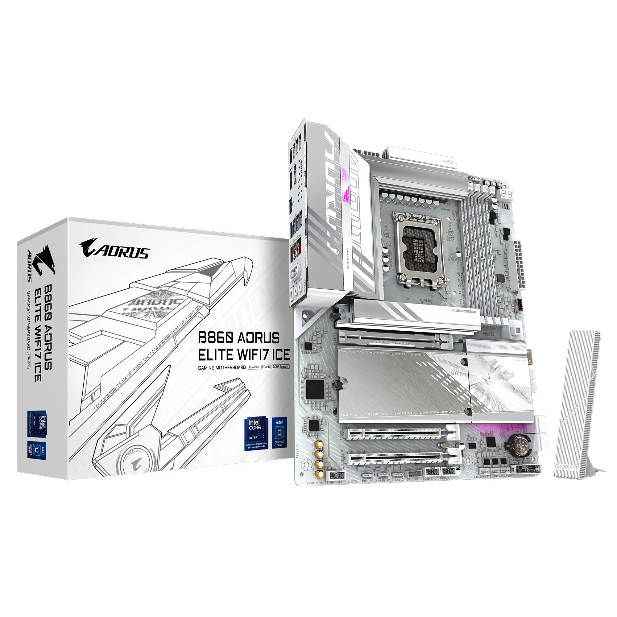 Дънна платка GIGABYTE B860 AORUS ELITE WIF 7 ICE, LGA 1851 - image 4