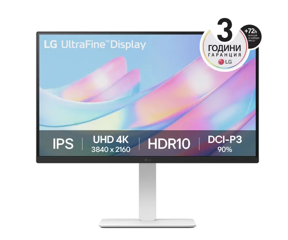 Монитор, LG 27US550-W, 27" UHD 4K, IPS Panel Anti-Glare, 5ms, 1000:1, 300cd/m, 3840x2160, DCI-P3 90% t, HDR 10, HDMI, DisplayPort, Dynamic Action Sync, LG Switch, Headphone out, Height / Pivot / Tilt Adjustable Stand, Black/White