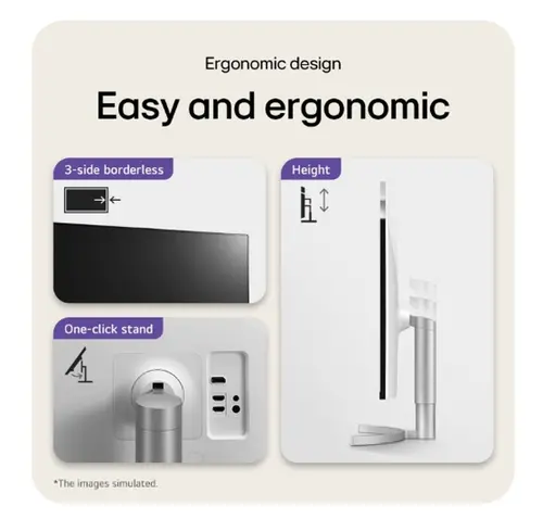 Монитор, LG 32UN650K-W, 31.5" UltraFine UHD LED AG, IPS, DCI-P3 95%, 5ms, 350 cd/m2, 1000:1, 3840x2160, HDR 10, HDMI, DisplayPort, Radeon FreeSync, Dynamic Action Sync, Headphone out, Height, Tilt, Speaker, Black - image 5