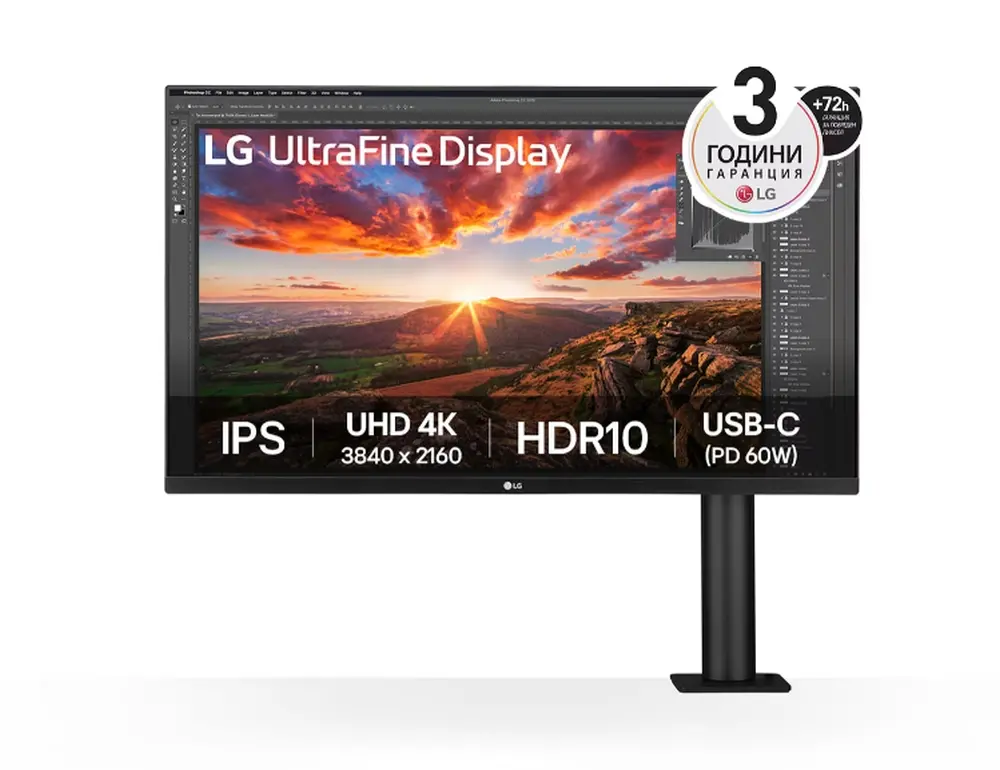 Οθόνη, LG 32UN880K-B, 31.5" UltraFine Ergo 4K, IPS AG, DCI-P3 95%, 5ms, 350 cd/m2, 1000:1, 3840x2160, HDR 10, USB Type-C 60W, USB, HDMI, DisplayPort