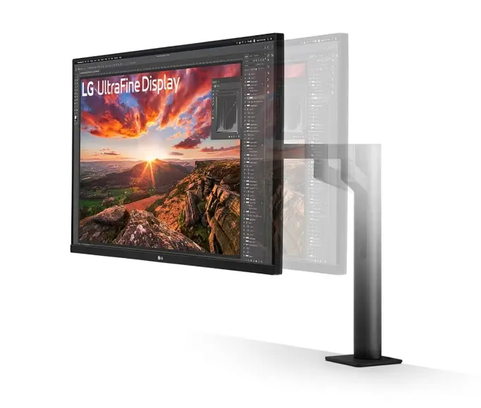 Οθόνη, LG 32UN880K-B, 31.5" UltraFine Ergo 4K, IPS AG, DCI-P3 95%, 5ms, 350 cd/m2, 1000:1, 3840x2160, HDR 10, USB Type-C 60W, USB, HDMI, DisplayPort - image 2