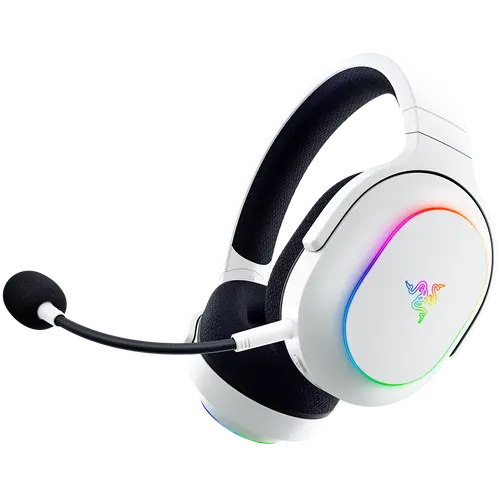 Razer Barracuda X Chroma, Gaming Headset, White, Oval Ear Cushions, 2.4 GHz Wireless / Bluetooth, Breathable Fabric with Memory Foam Cushions, Detachable Razer™ HyperClear Cardioid Mic, 7.1 Surround sound: Only available on Windows 10 64-bit (or higher)