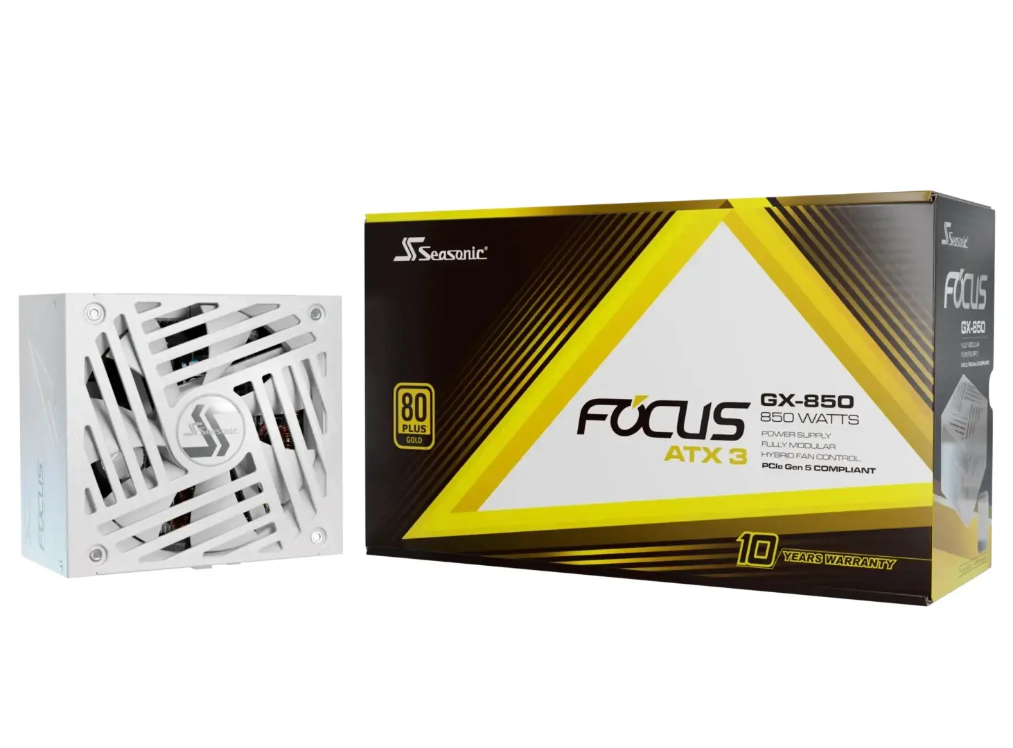 Seasonic захранване PSU ATX 3.1 850W Gold, Full Modular, PCIe 5.1 - FOCUS-GX-850-V4-WHITE - image 10