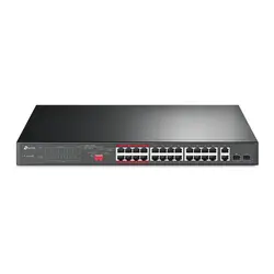 Комутатор TP-LINK TL-SL1226P, 24 10/100портa PoE+,2xGbE ,2 SFP combo ,неупр.