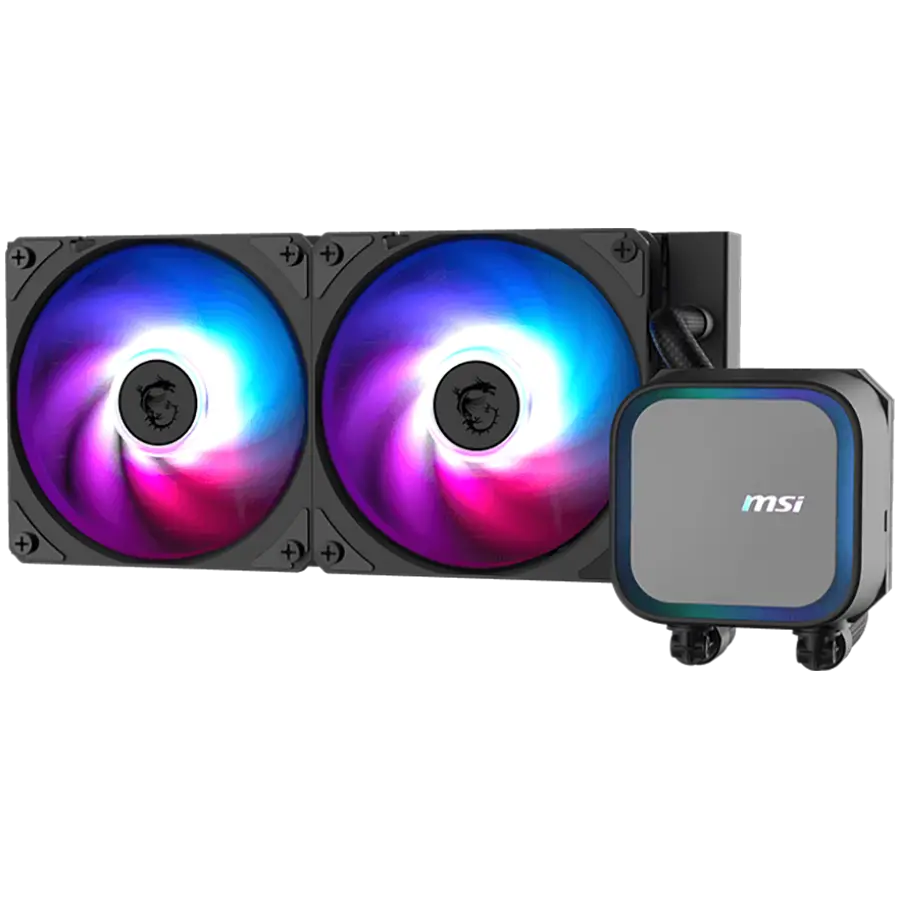 MSI MAG CORELIQUID A13 240, 2x120mm Pre-installed ARGB Daisy Chain Fans, Replacable Top Cover, Copper Base Intel LGA 1700/1851, AMD AM5/AM4, 3Y Warranty - image 1