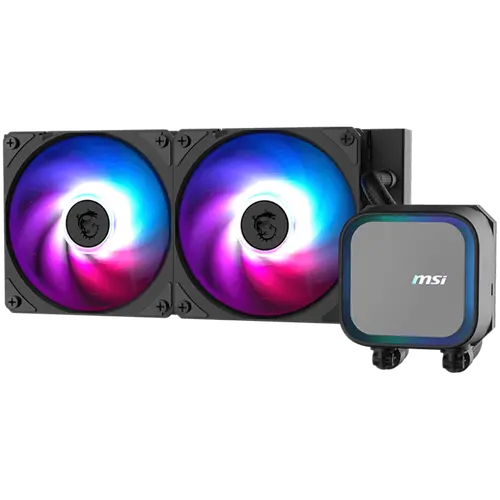 MSI MAG CORELIQUID A13 240, 2x120mm Pre-installed ARGB Daisy Chain Fans, Replacable Top Cover, Copper Base Intel LGA 1700/1851, AMD AM5/AM4, 3Y Warranty - image 1