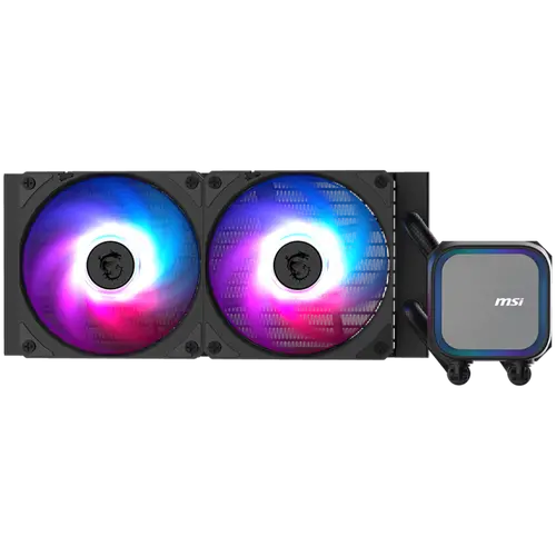 MSI MAG CORELIQUID A13 240, 2x120mm Pre-installed ARGB Daisy Chain Fans, Replacable Top Cover, Copper Base Intel LGA 1700/1851, AMD AM5/AM4, 3Y Warranty